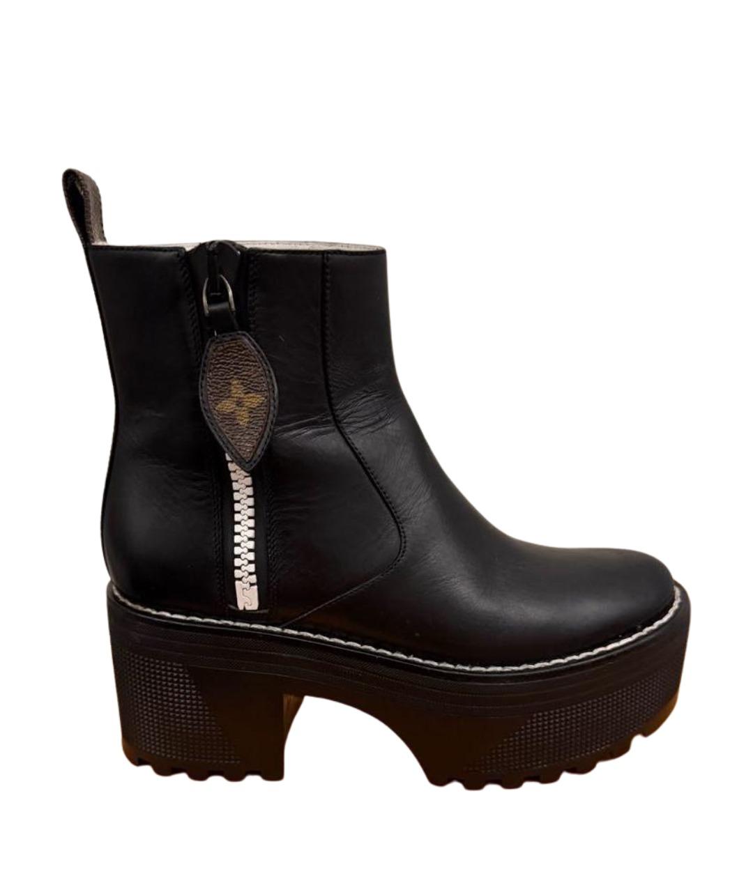 LOUIS VUITTON Черные кожаные полусапоги, фото 1