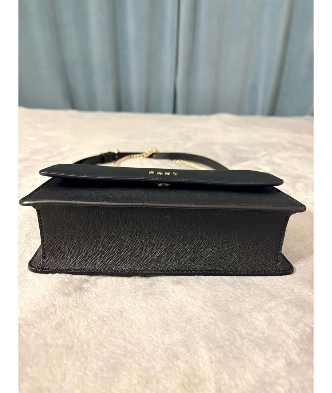 DKNY Черная кожаная сумка через плечо, фото 3