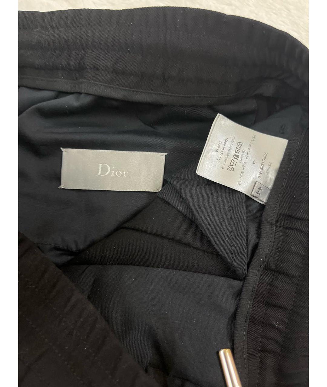 CHRISTIAN DIOR Черные шерстяные брюки узкие, фото 3