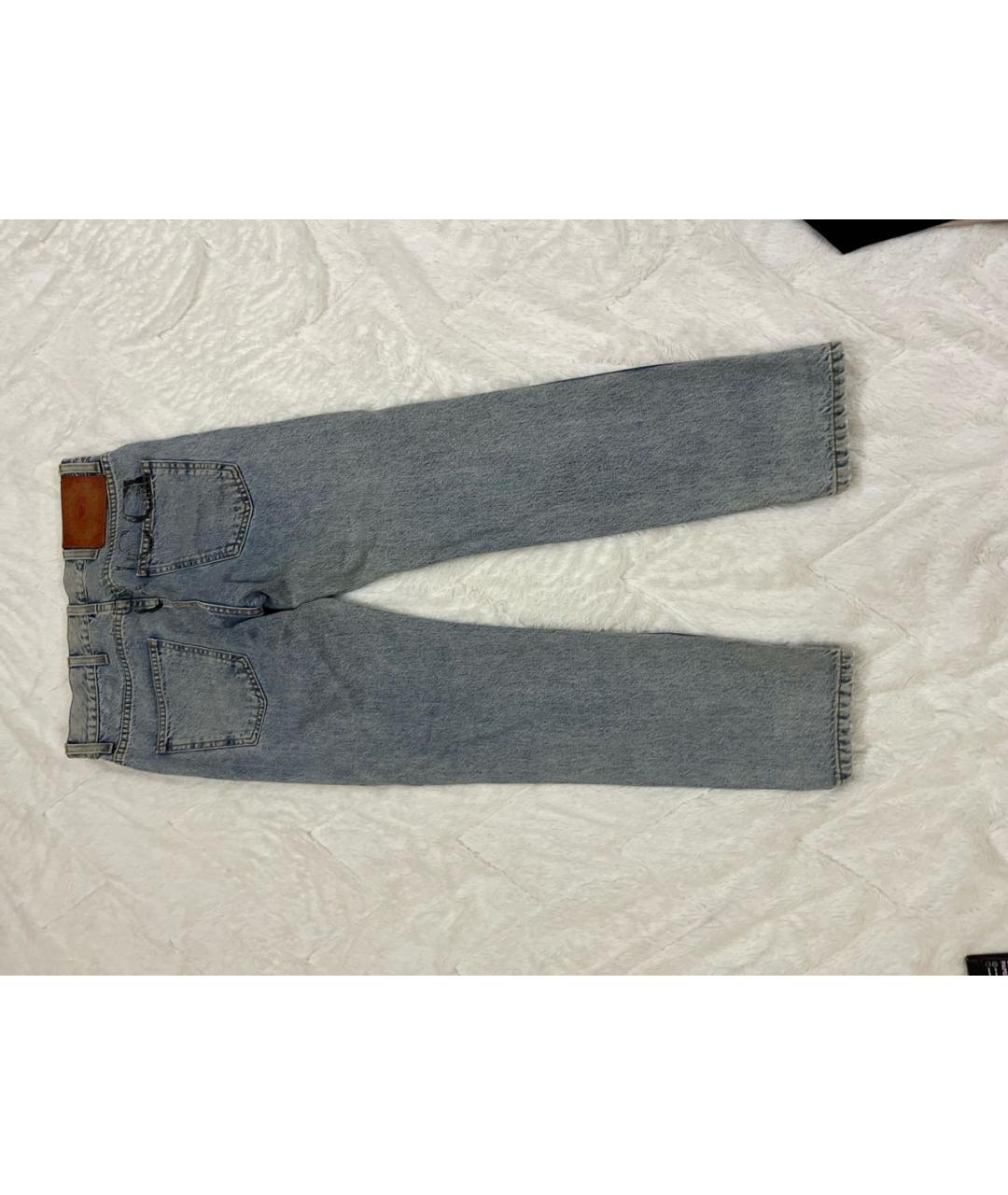 GUCCI Голубые хлопковые прямые джинсы, фото 2