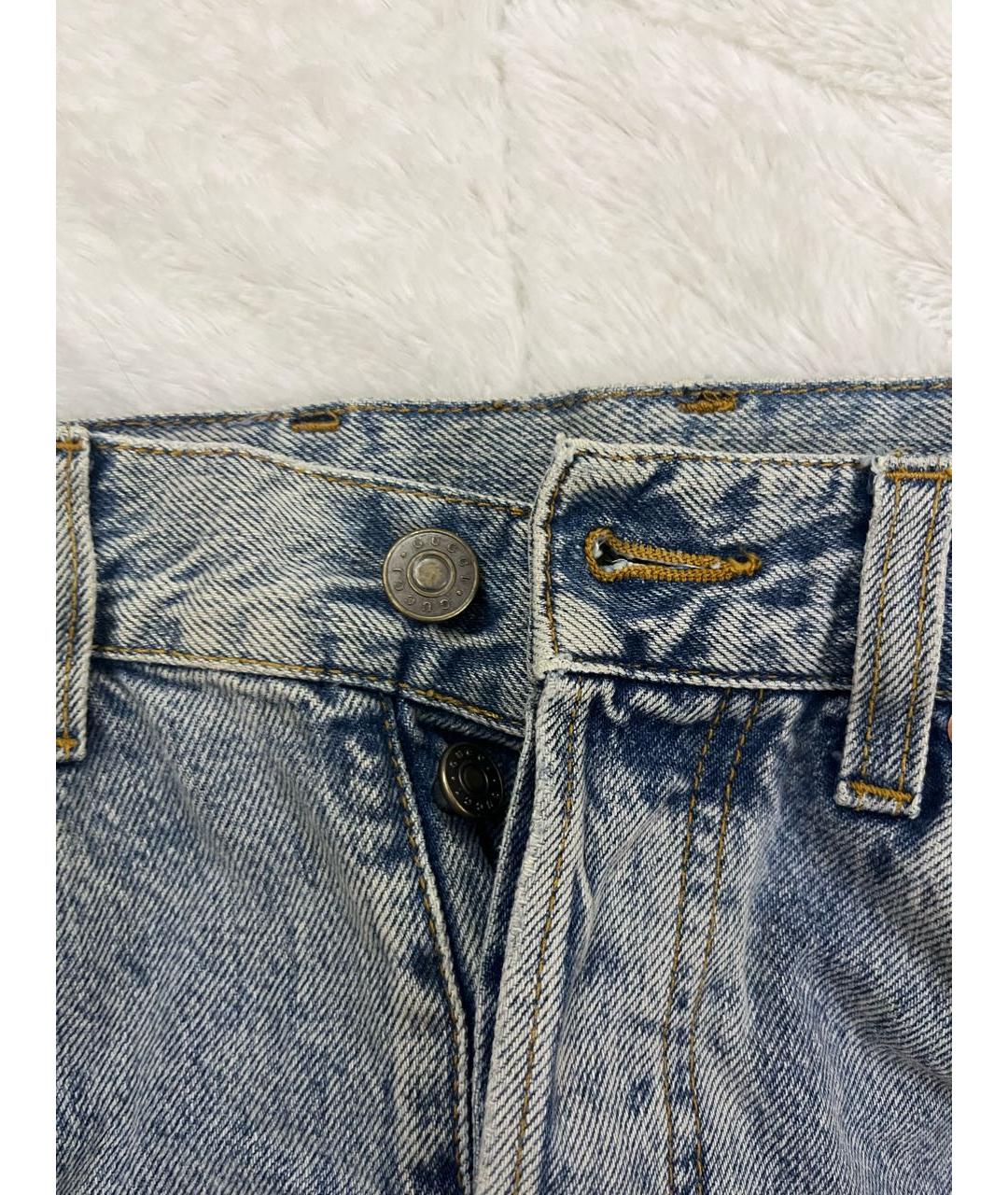 GUCCI Голубые хлопковые прямые джинсы, фото 4