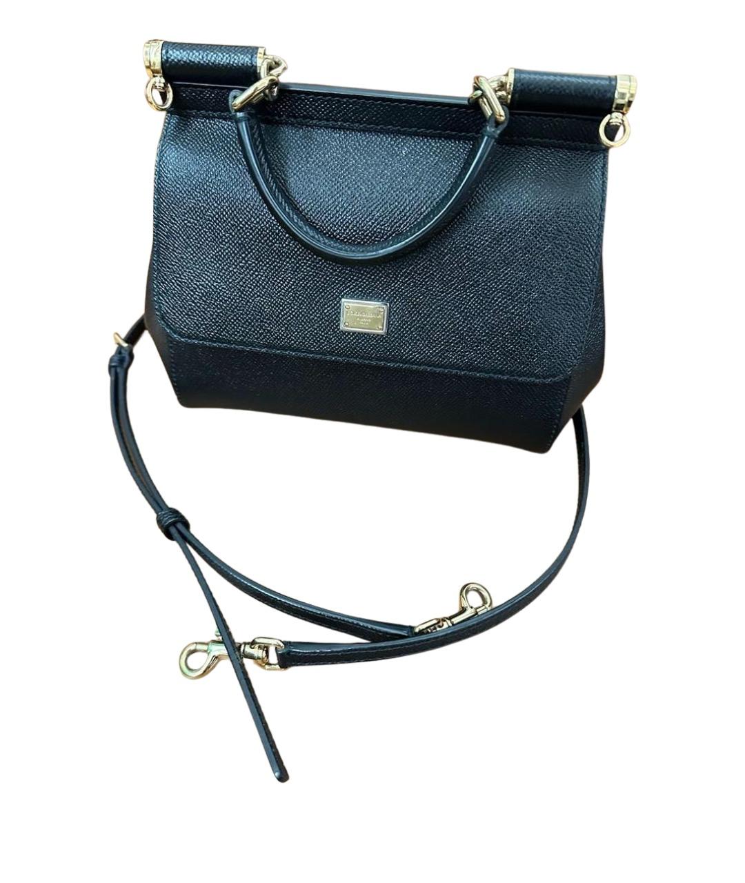 DOLCE&GABBANA Черная кожаная сумка через плечо, фото 1