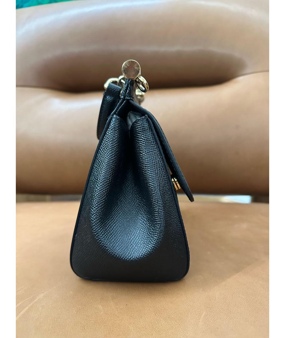 DOLCE&GABBANA Черная кожаная сумка через плечо, фото 4