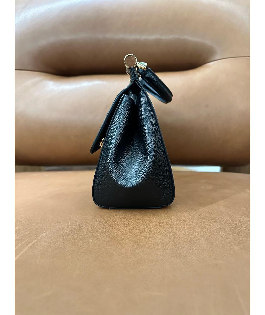 DOLCE&GABBANA Черная кожаная сумка через плечо, фото 5