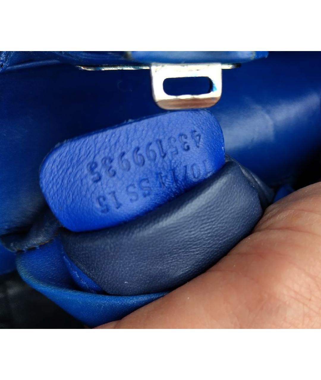 RALPH LAUREN Синяя кожаная сумка через плечо, фото 7