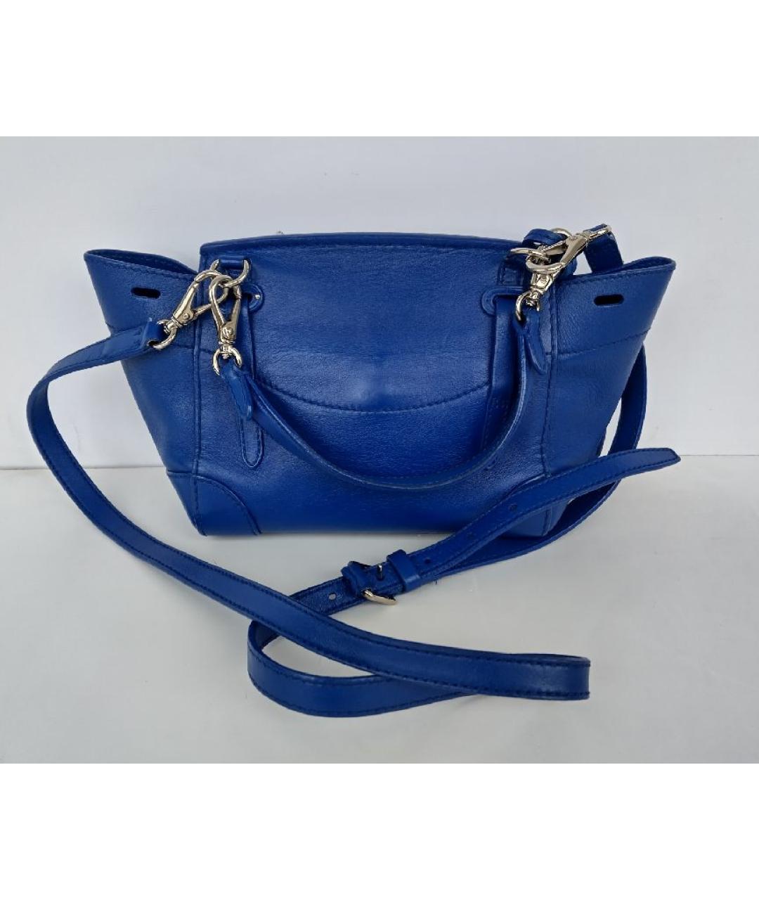 RALPH LAUREN Синяя кожаная сумка через плечо, фото 2