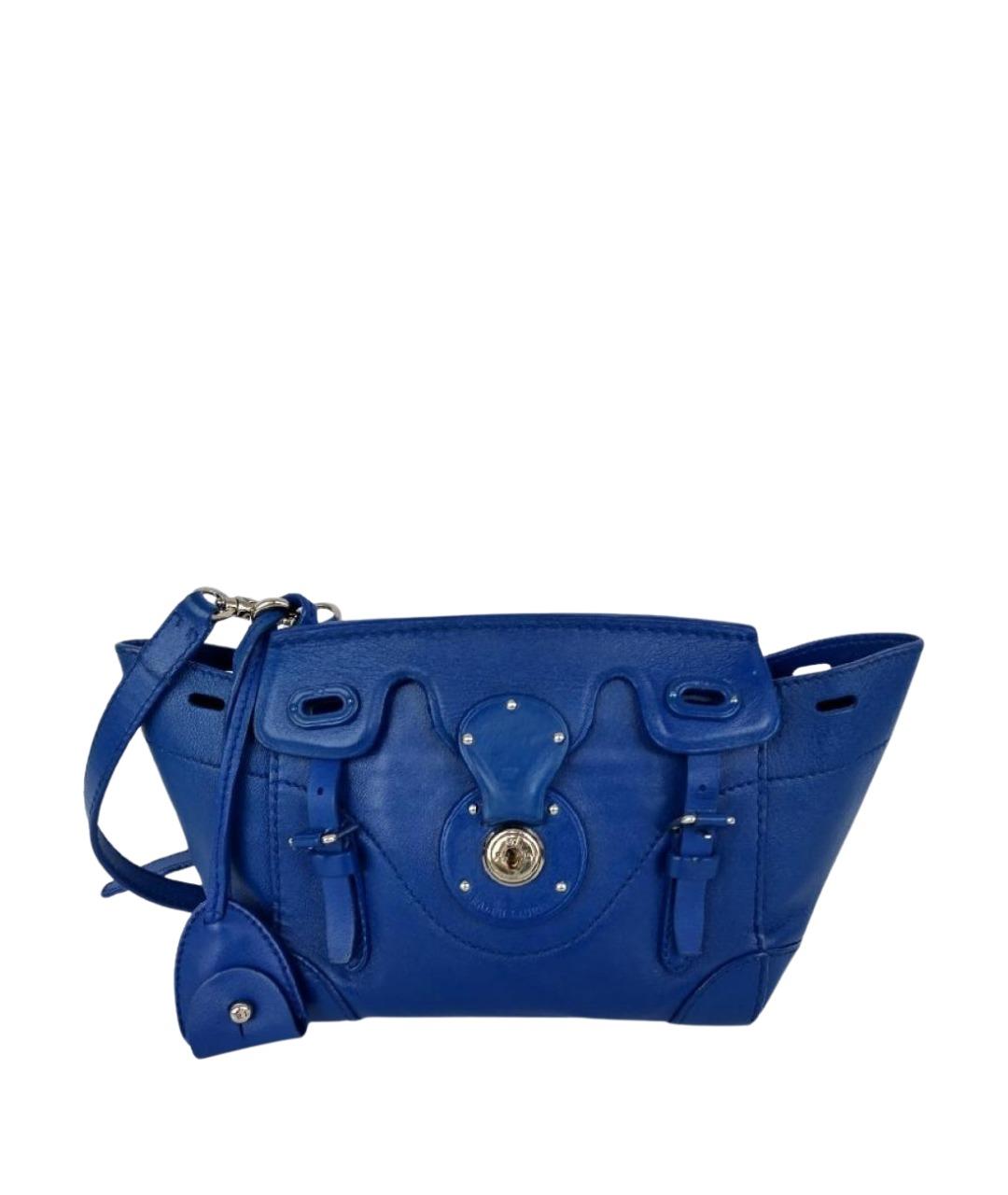 RALPH LAUREN Синяя кожаная сумка через плечо, фото 1