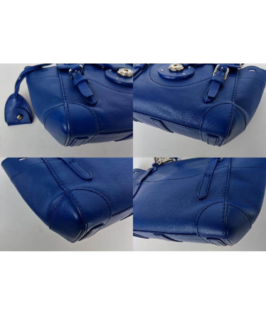 RALPH LAUREN Синяя кожаная сумка через плечо, фото 5