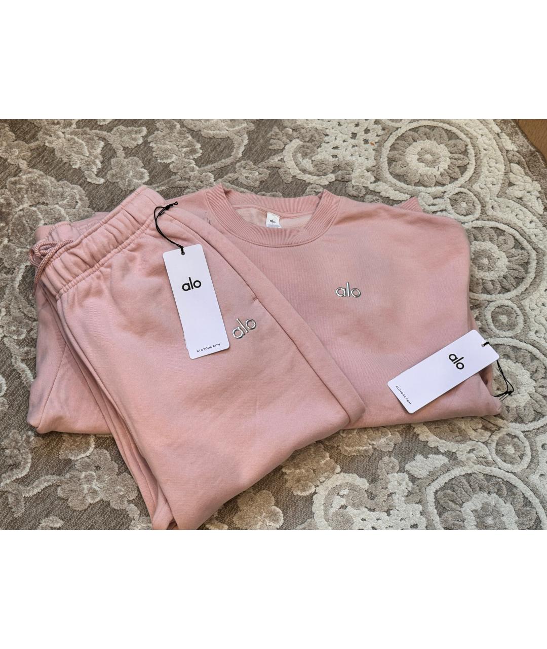 ALO YOGA Розовый хлопковый спортивные костюмы, фото 2