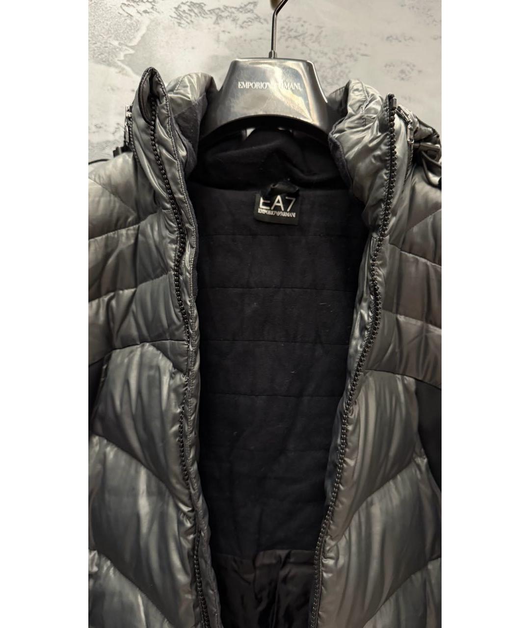 EMPORIO ARMANI Серый полиамидовый пуховик, фото 3