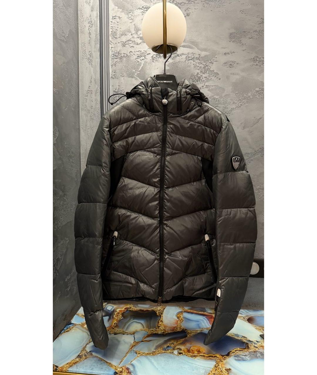 EMPORIO ARMANI Серый полиамидовый пуховик, фото 5