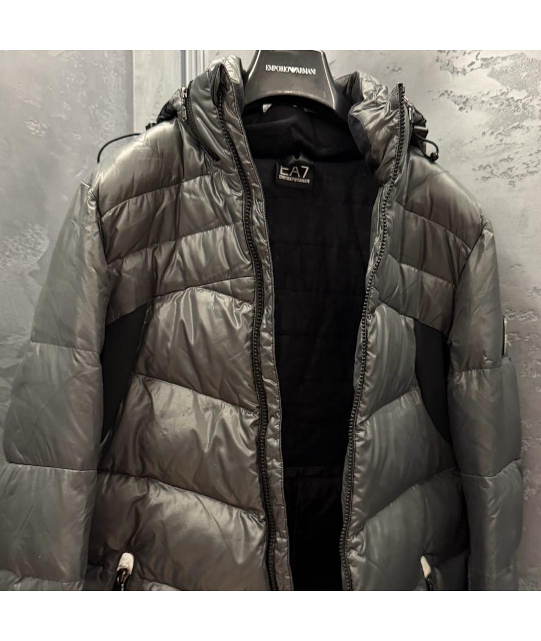 EMPORIO ARMANI Серый полиамидовый пуховик, фото 4