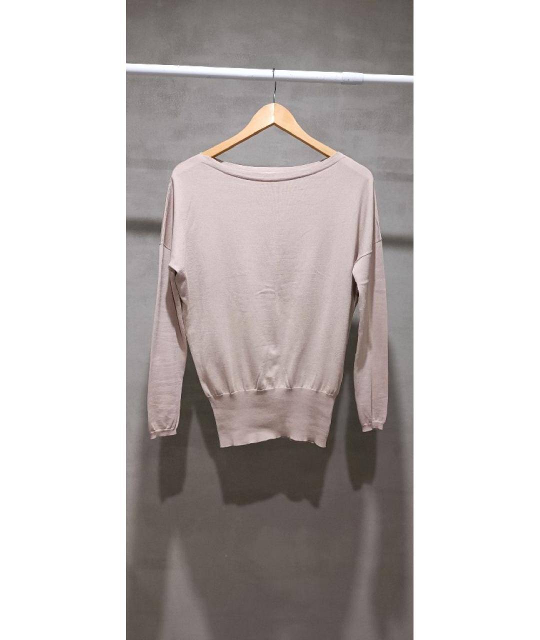 AGNONA Бежевый шелковый джемпер / свитер, фото 7