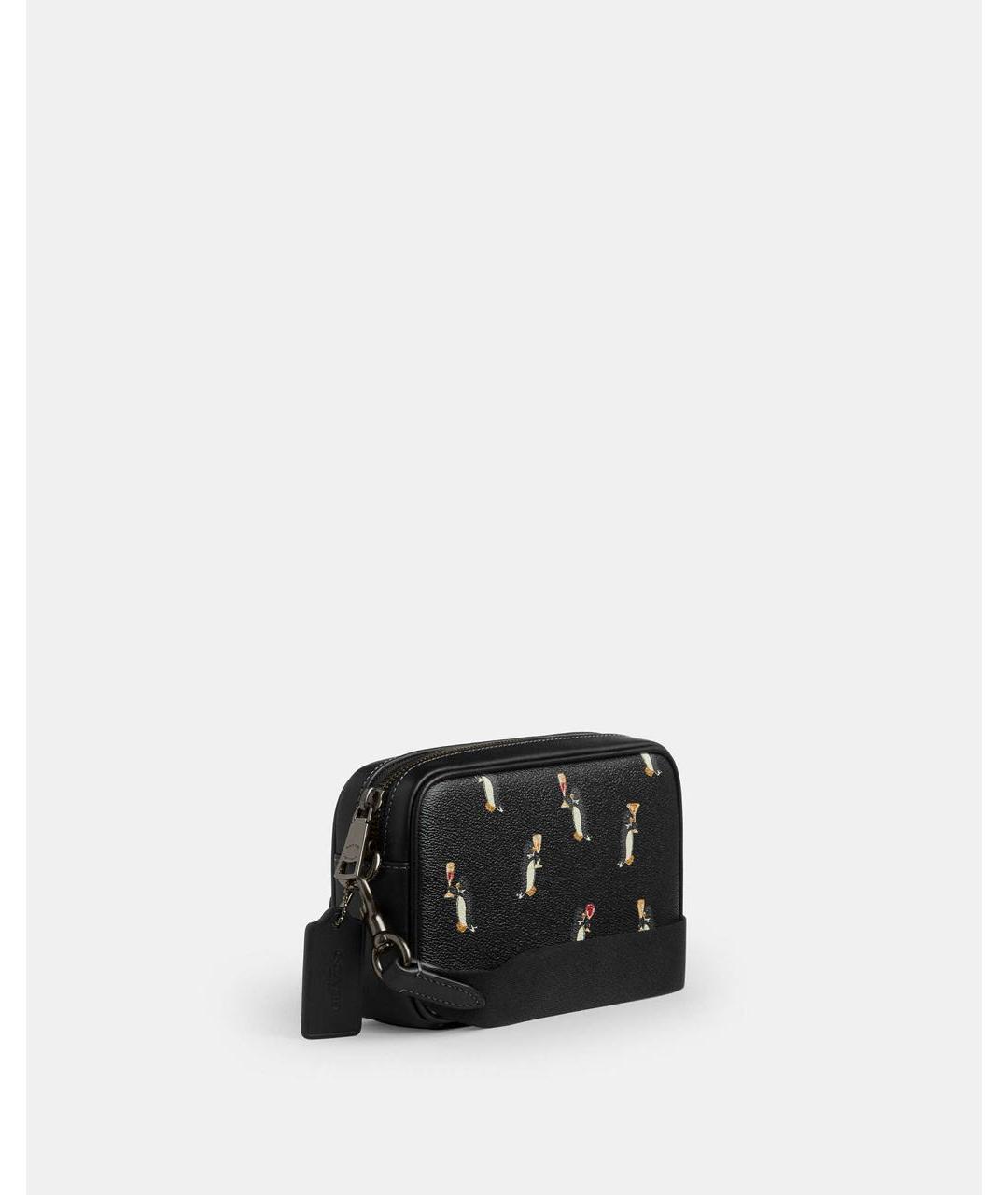 COACH Черная кожаная сумка через плечо, фото 2