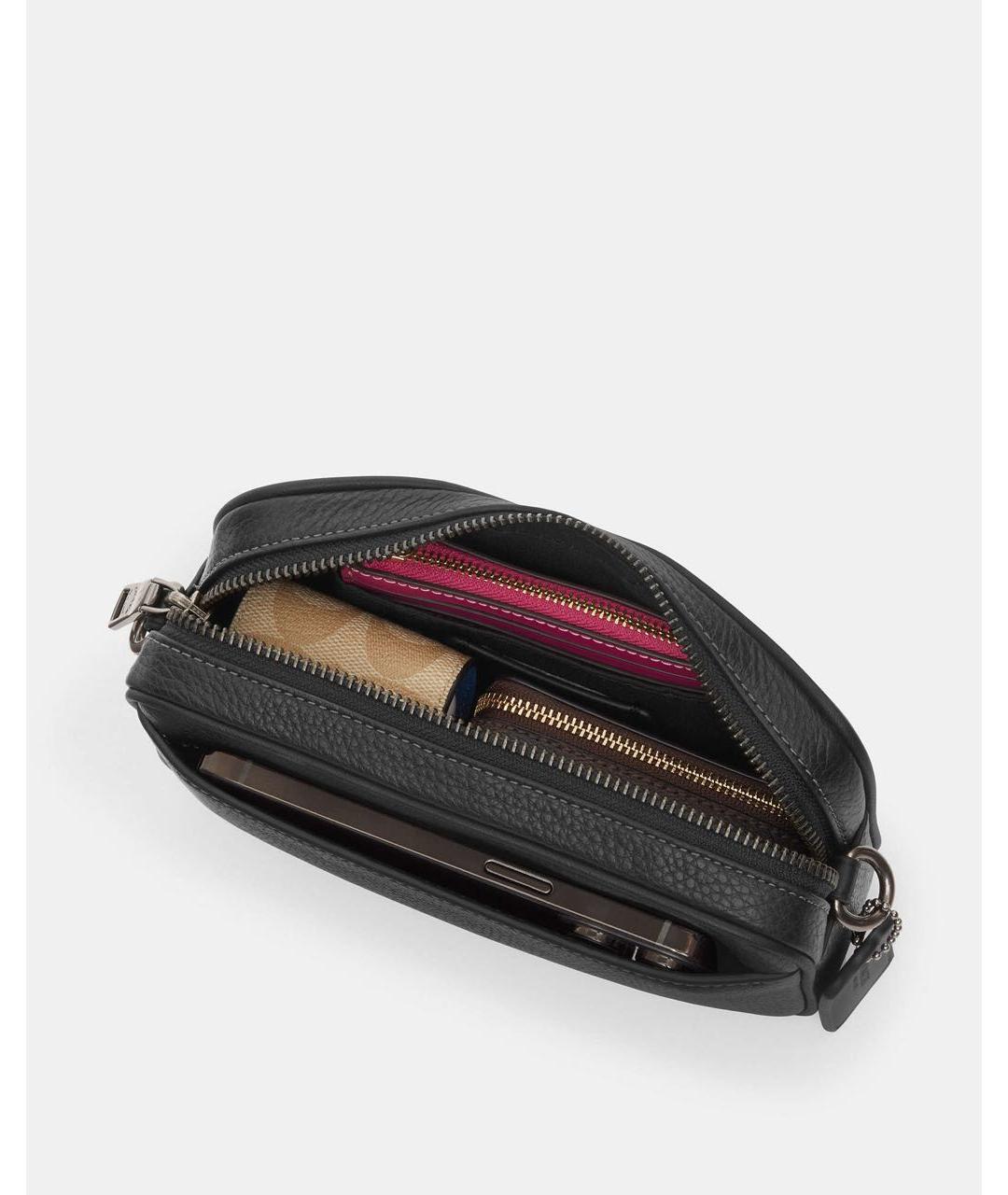 COACH Черная кожаная сумка через плечо, фото 3