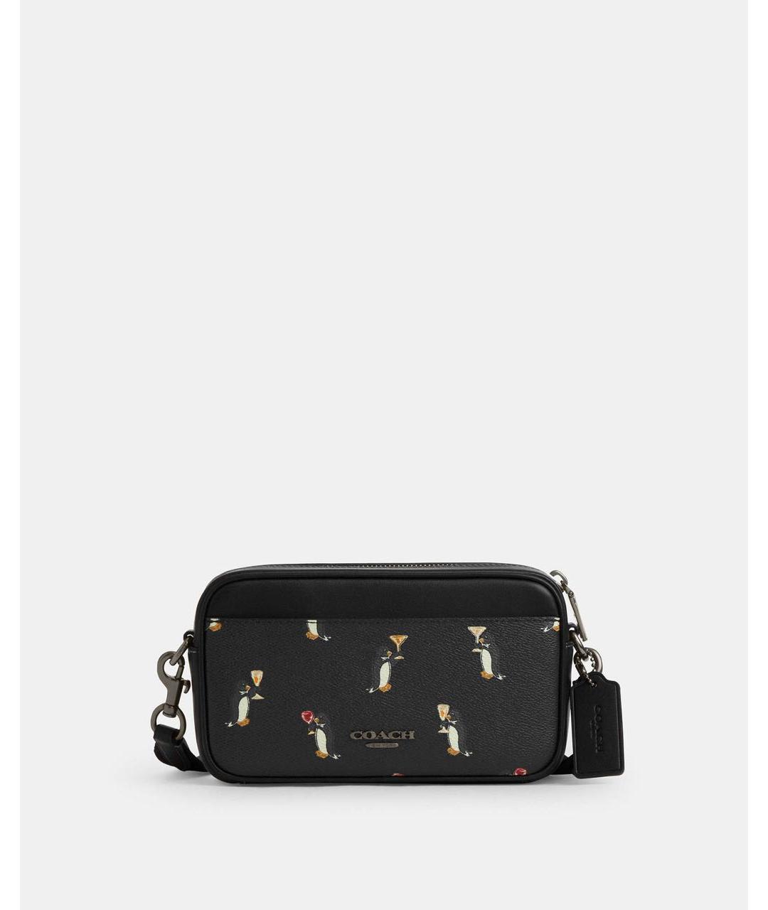 COACH Черная кожаная сумка через плечо, фото 7