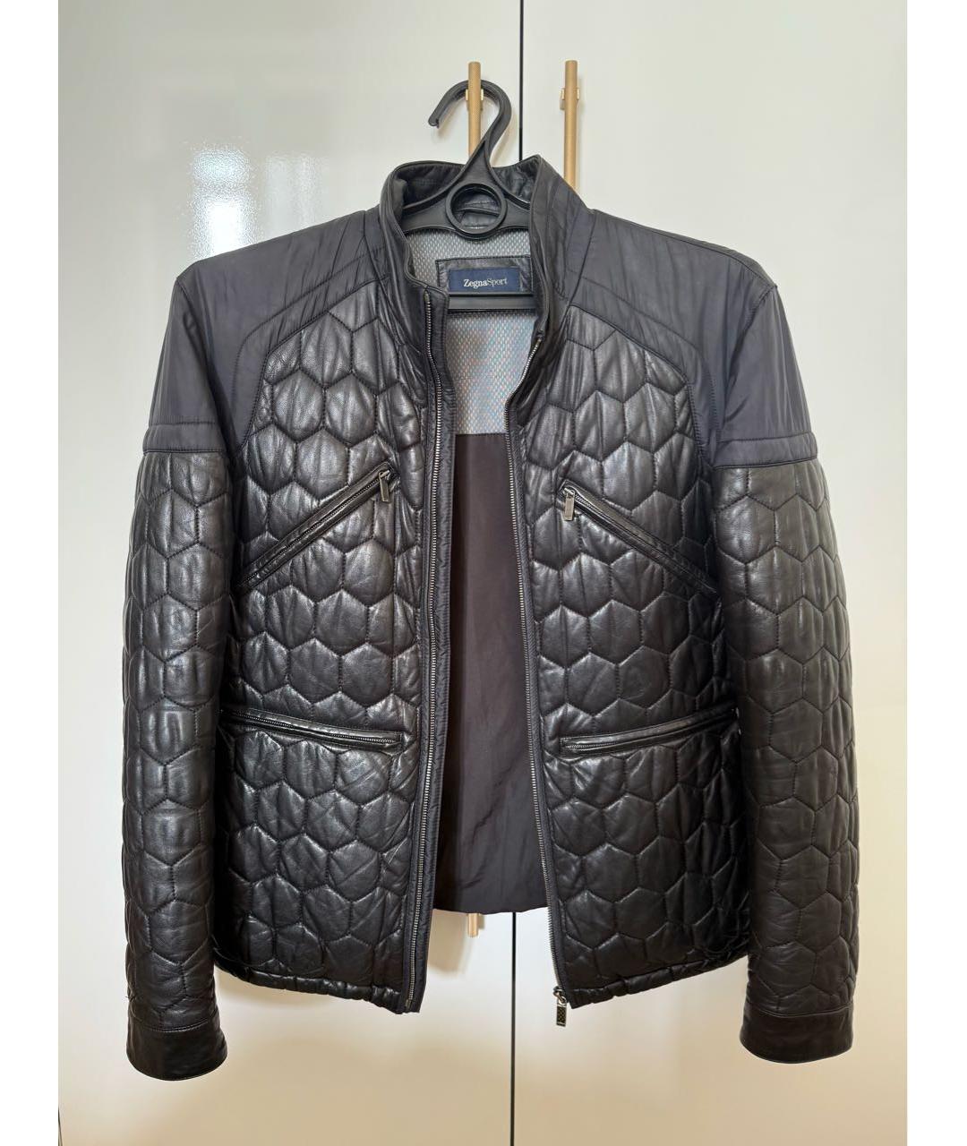 ZEGNA Черная кожаная куртка, фото 8