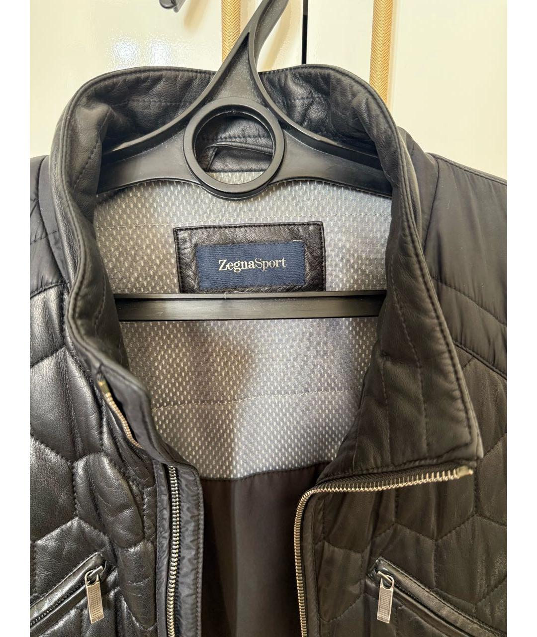 ZEGNA Черная кожаная куртка, фото 3