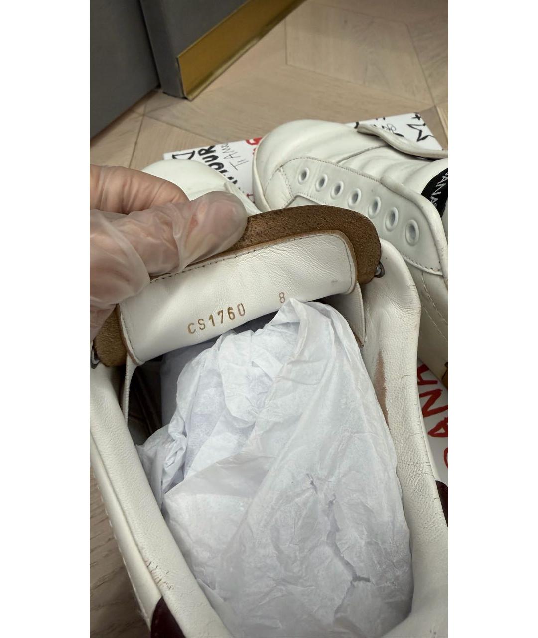 DOLCE&GABBANA Белые кожаные низкие кроссовки / кеды, фото 5