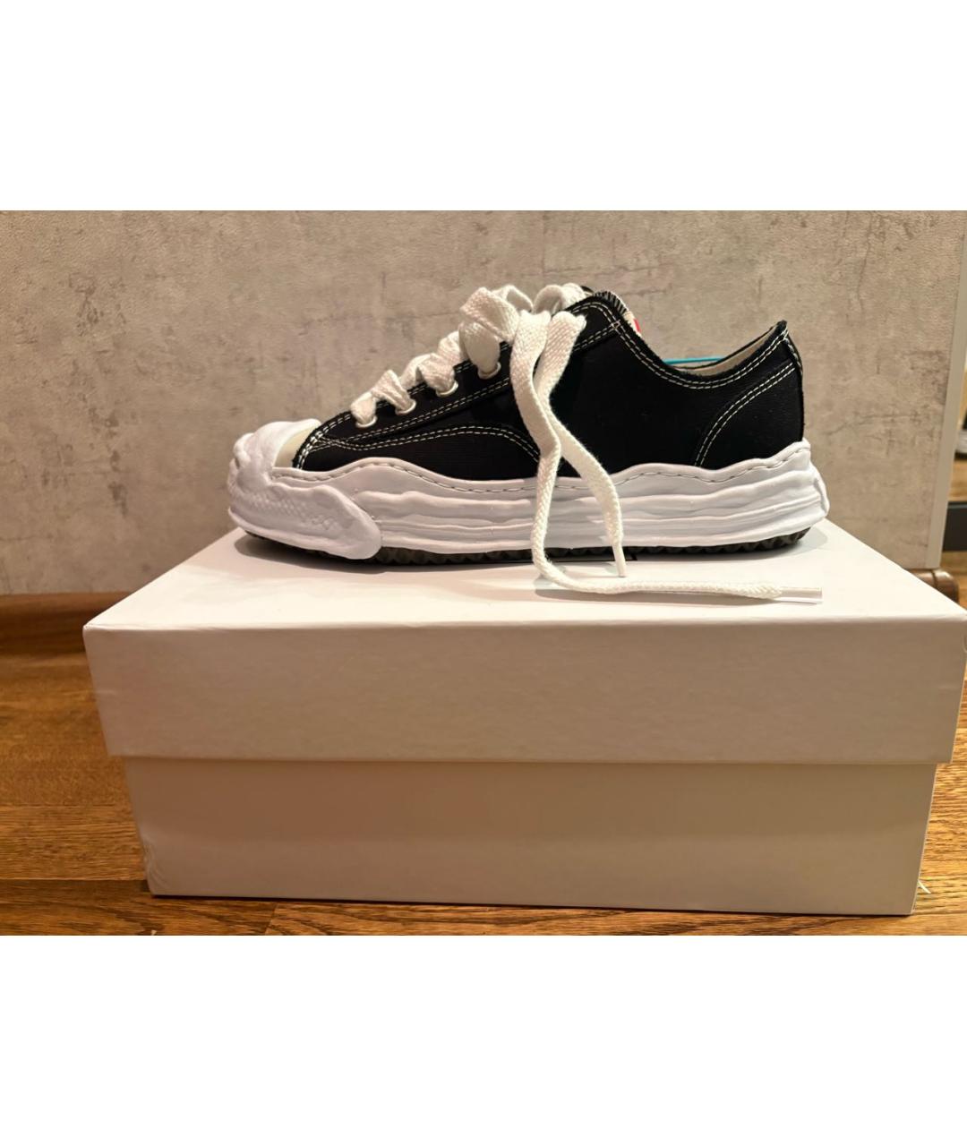 MAISON MIHARA YASUHIRO Черные текстильные низкие кроссовки / кеды, фото 2