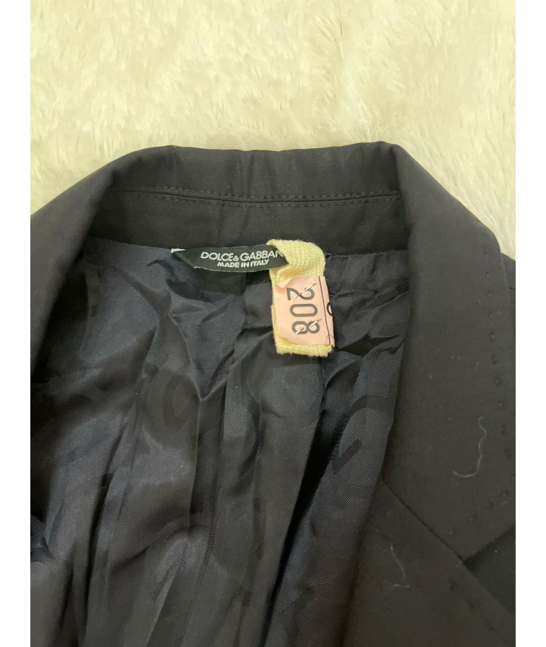 DOLCE&GABBANA Темно-синий шерстяной жакет/пиджак, фото 3