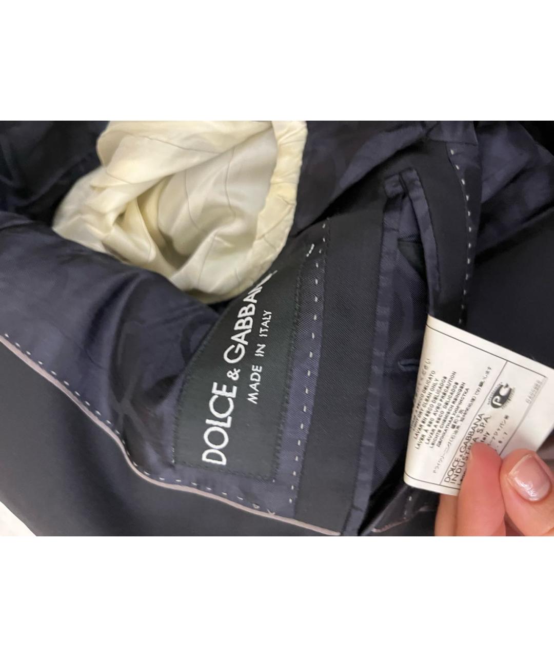 DOLCE&GABBANA Темно-синий шерстяной жакет/пиджак, фото 4