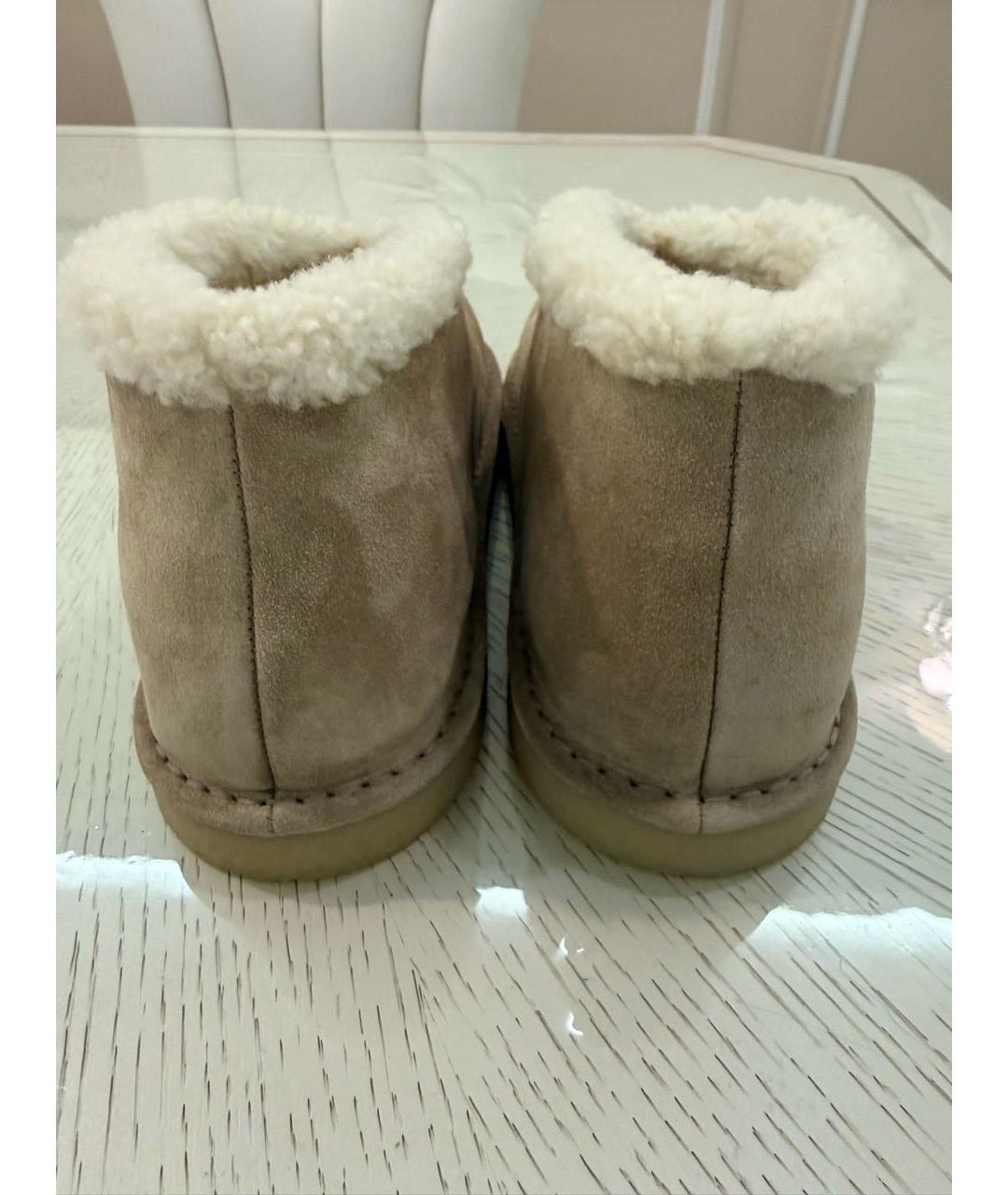 MIU MIU Бежевые замшевые полусапоги, фото 4