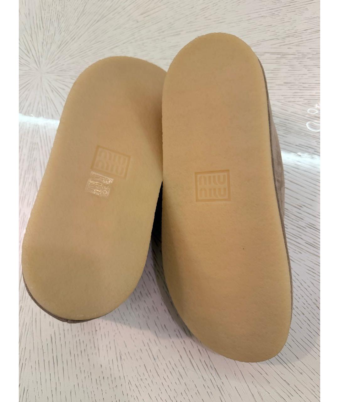 MIU MIU Бежевые замшевые полусапоги, фото 6