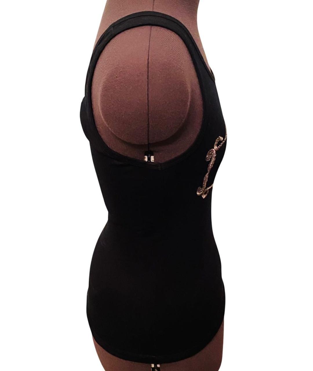 JOHN RICHMOND Черная хлопко-эластановая майка, фото 3