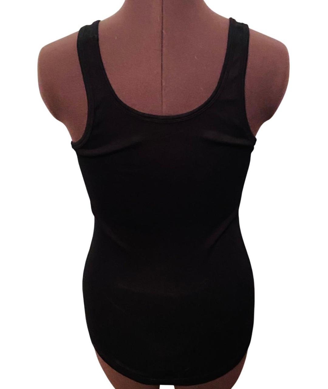 JOHN RICHMOND Черная хлопко-эластановая майка, фото 4