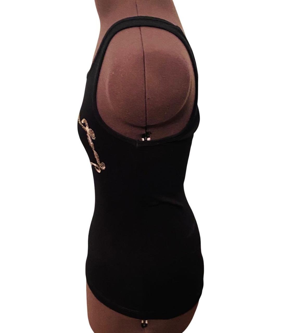 JOHN RICHMOND Черная хлопко-эластановая майка, фото 5