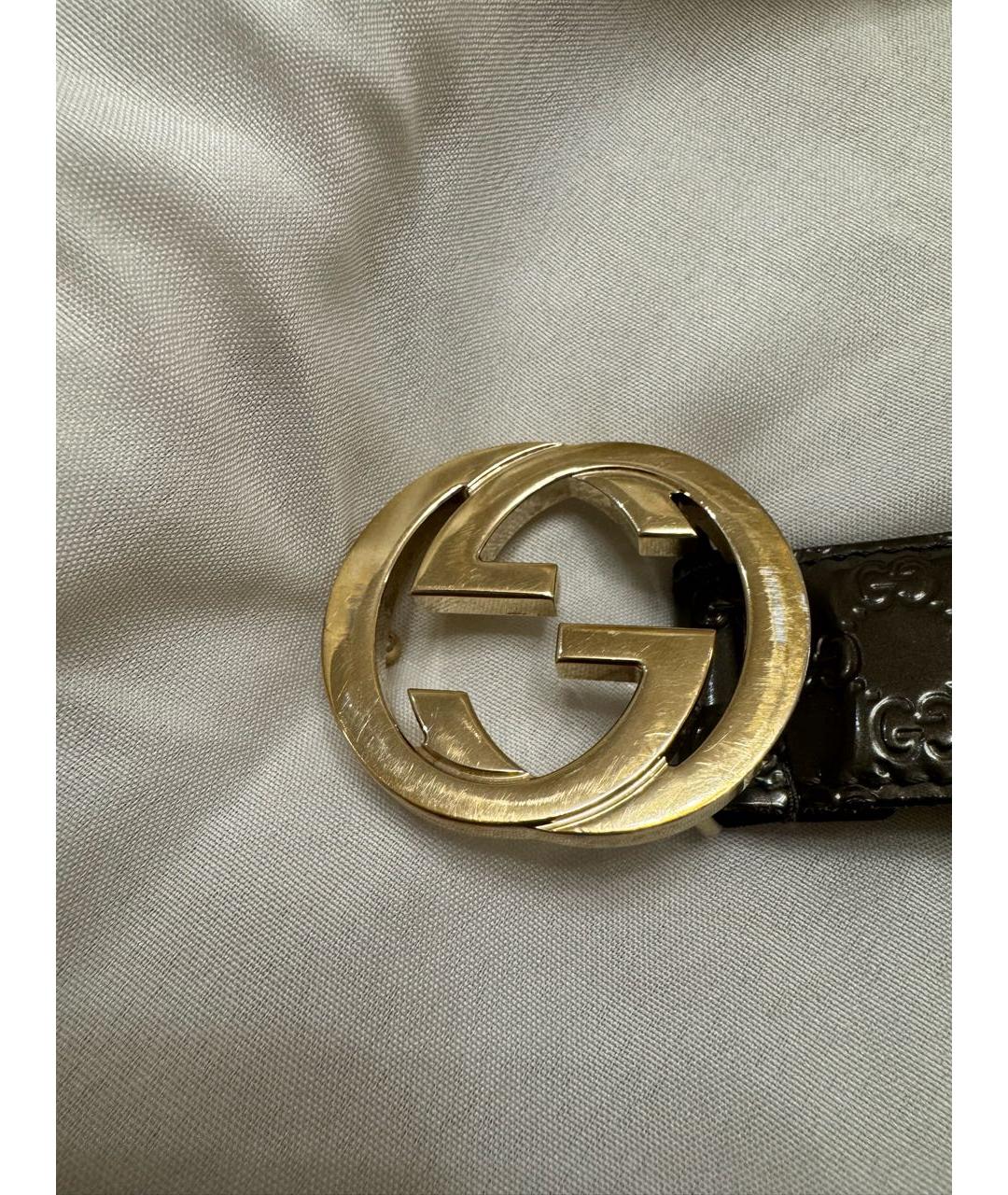 GUCCI Антрацитовый кожаный ремень, фото 6