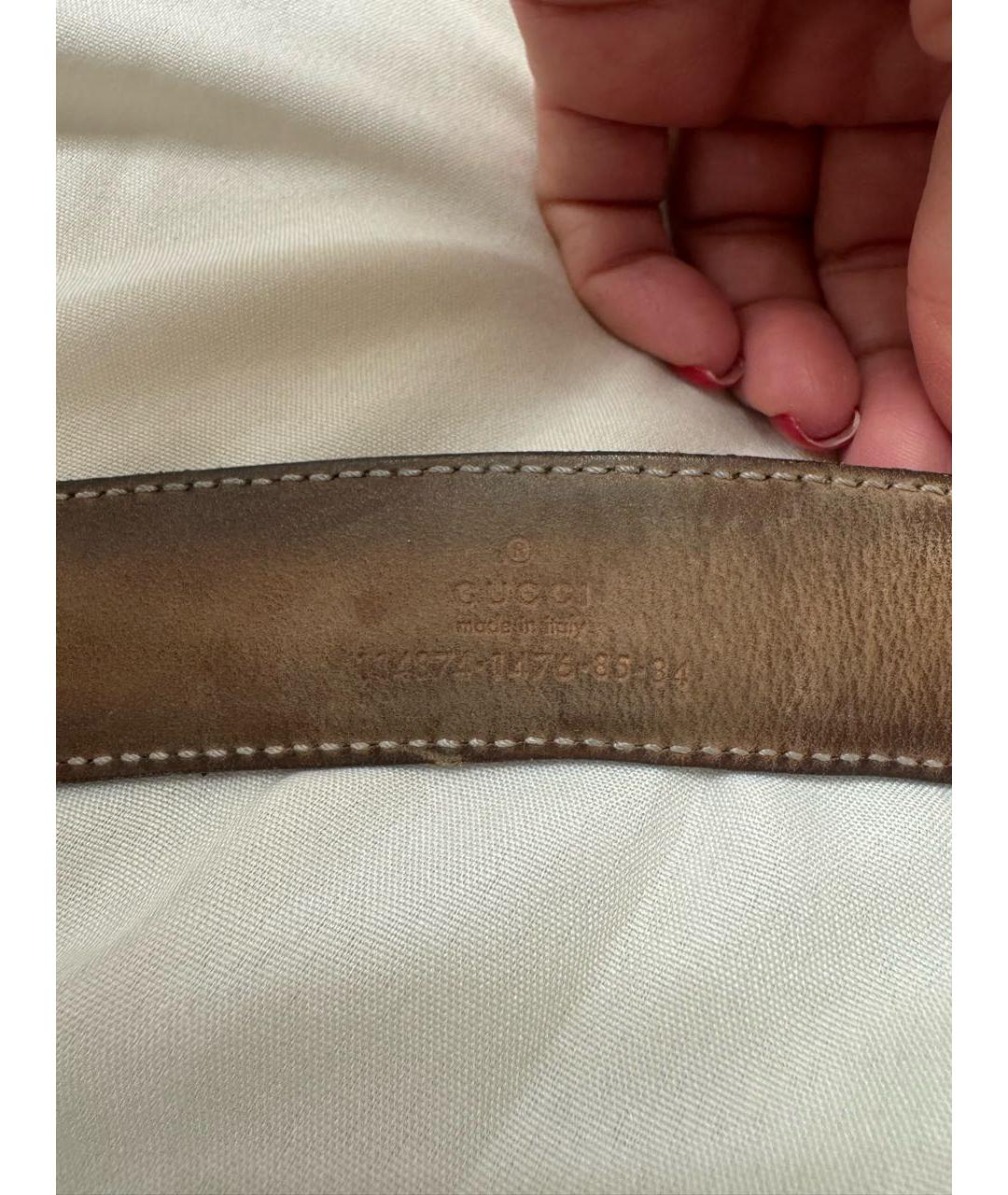 GUCCI Антрацитовый кожаный ремень, фото 3