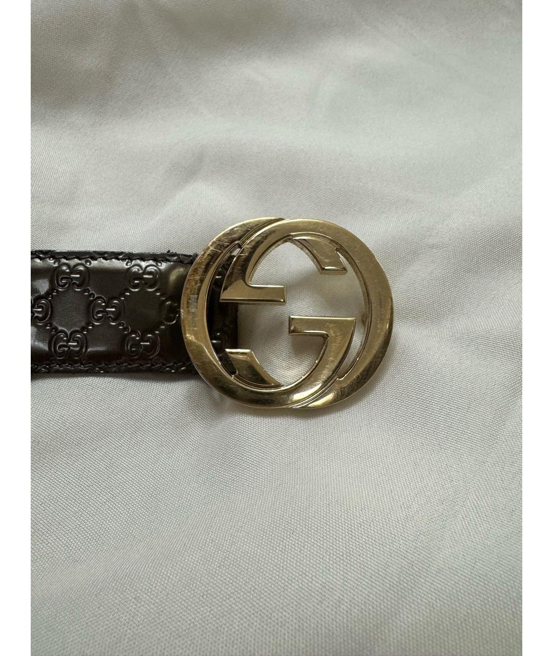 GUCCI Антрацитовый кожаный ремень, фото 2