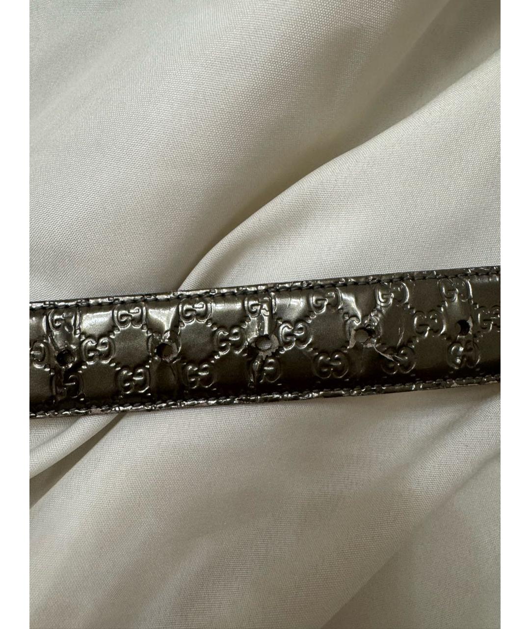 GUCCI Антрацитовый кожаный ремень, фото 5