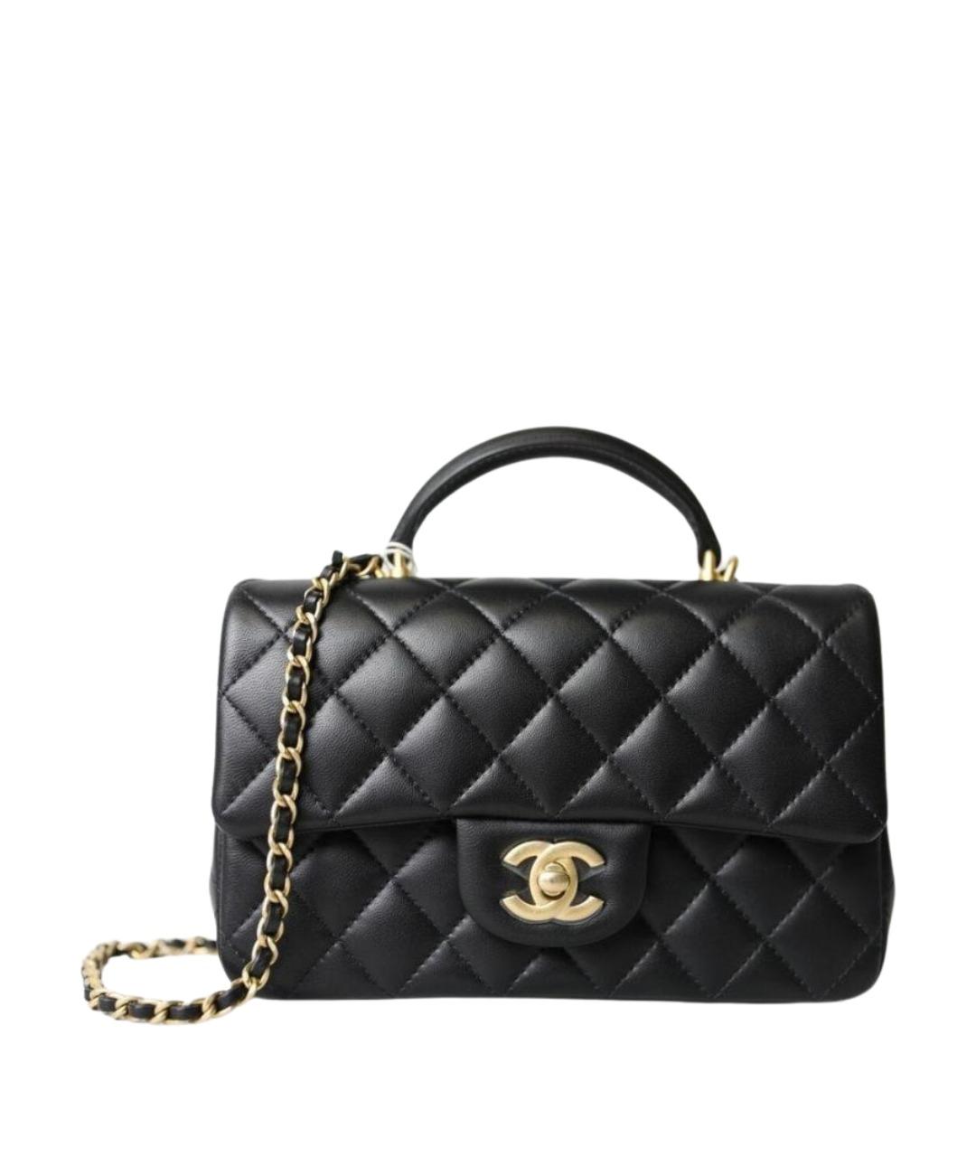 CHANEL Черная кожаная сумка через плечо, фото 1