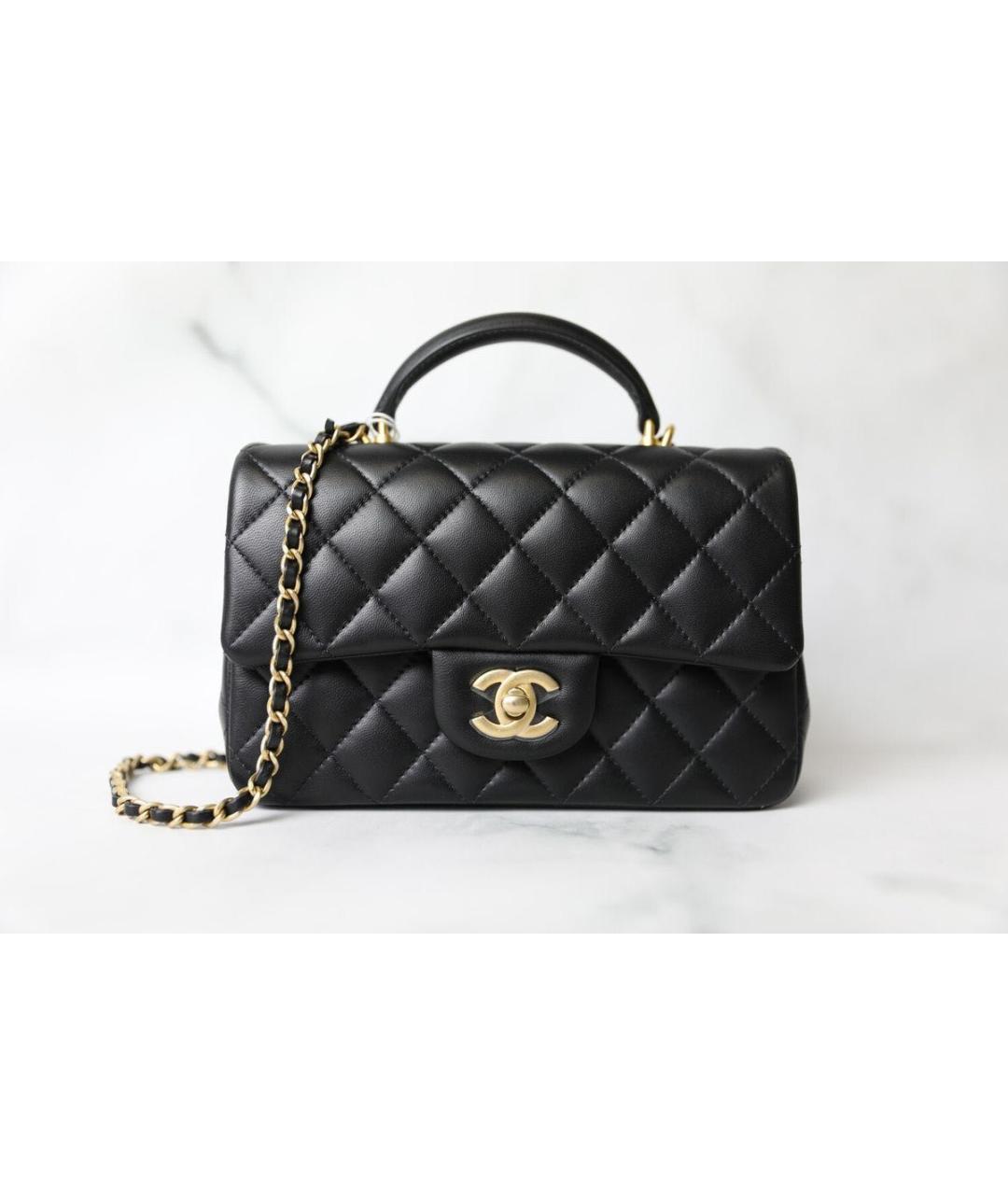 CHANEL Черная кожаная сумка через плечо, фото 9