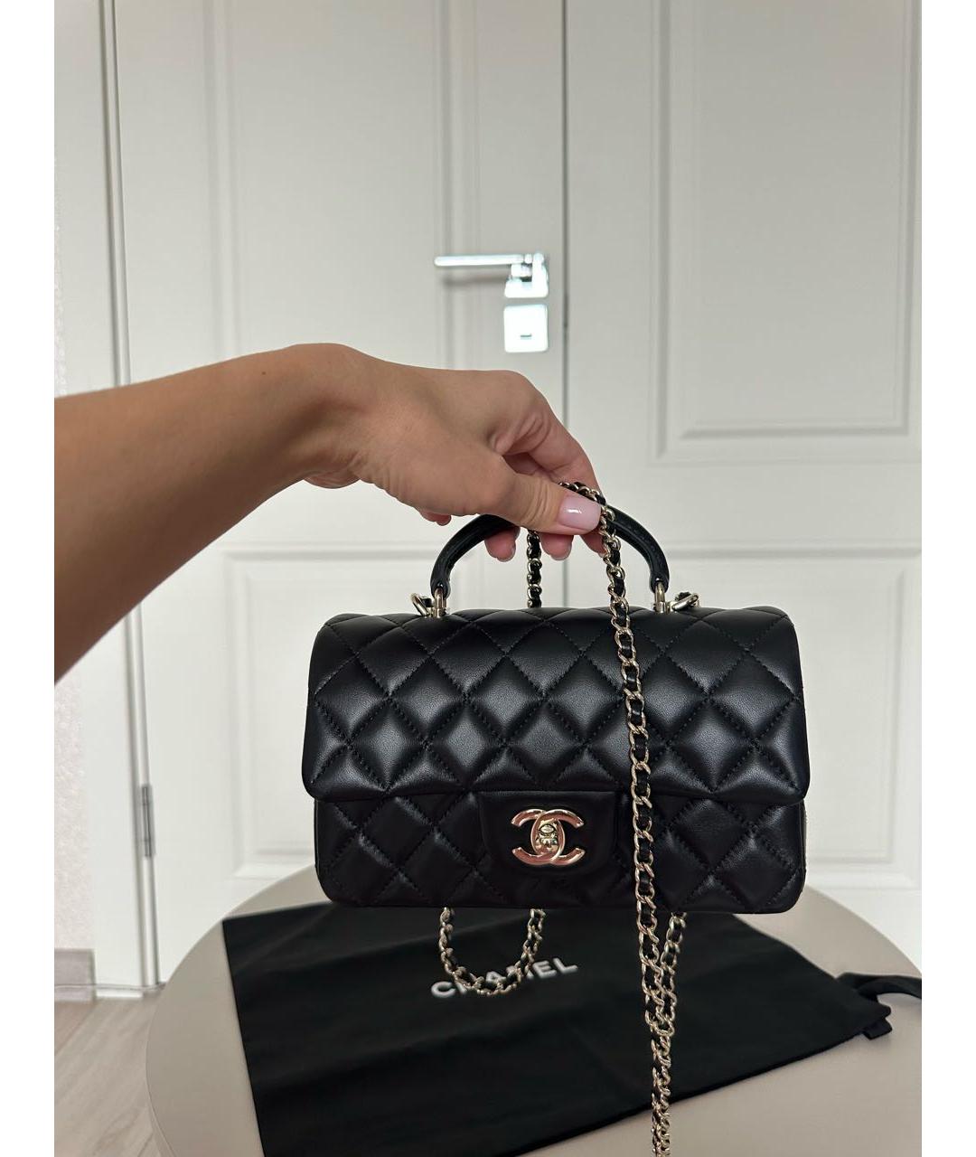 CHANEL Черная кожаная сумка через плечо, фото 3