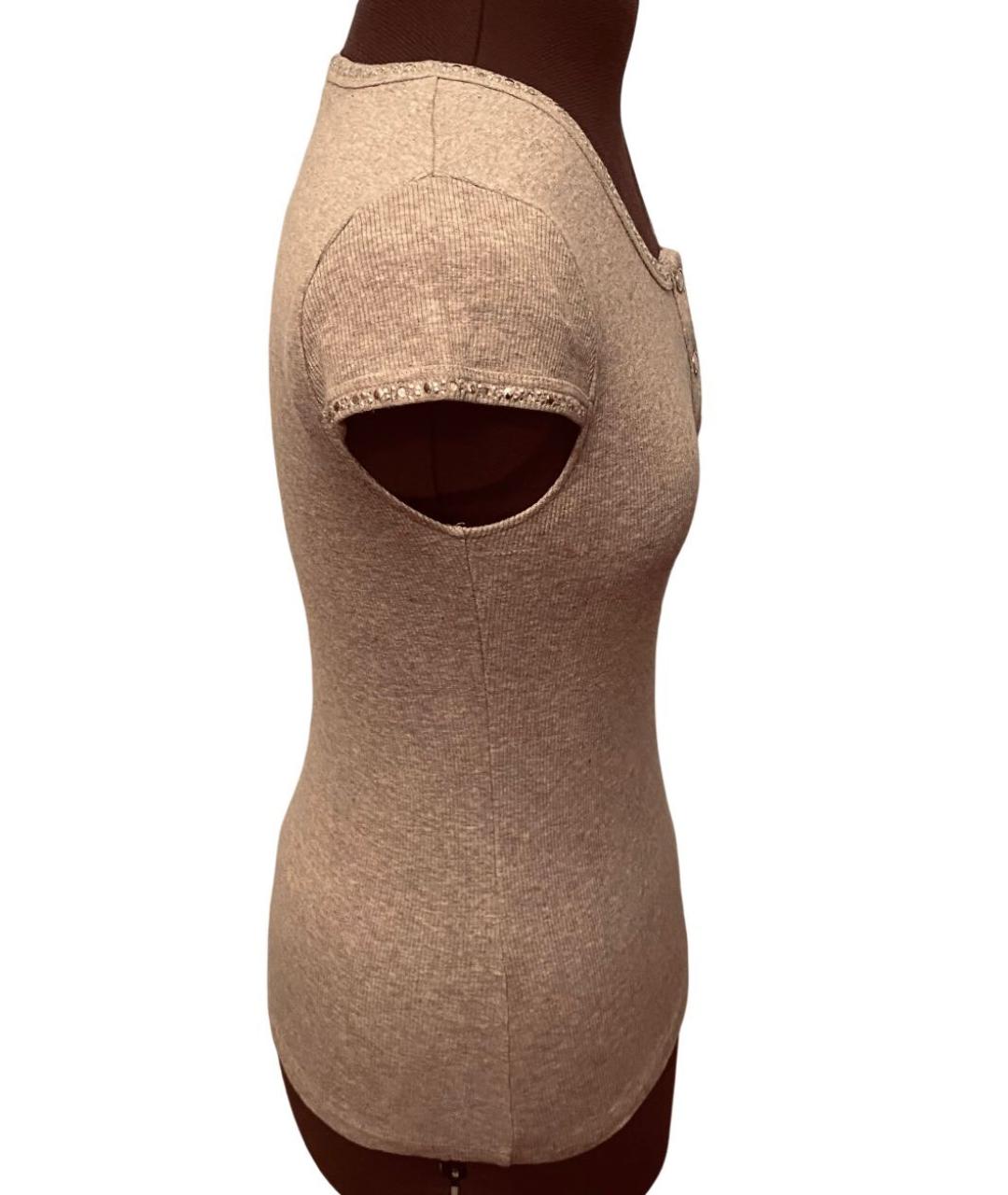 MISS BLUMARINE Серый хлопковый детская футболка / топ, фото 4