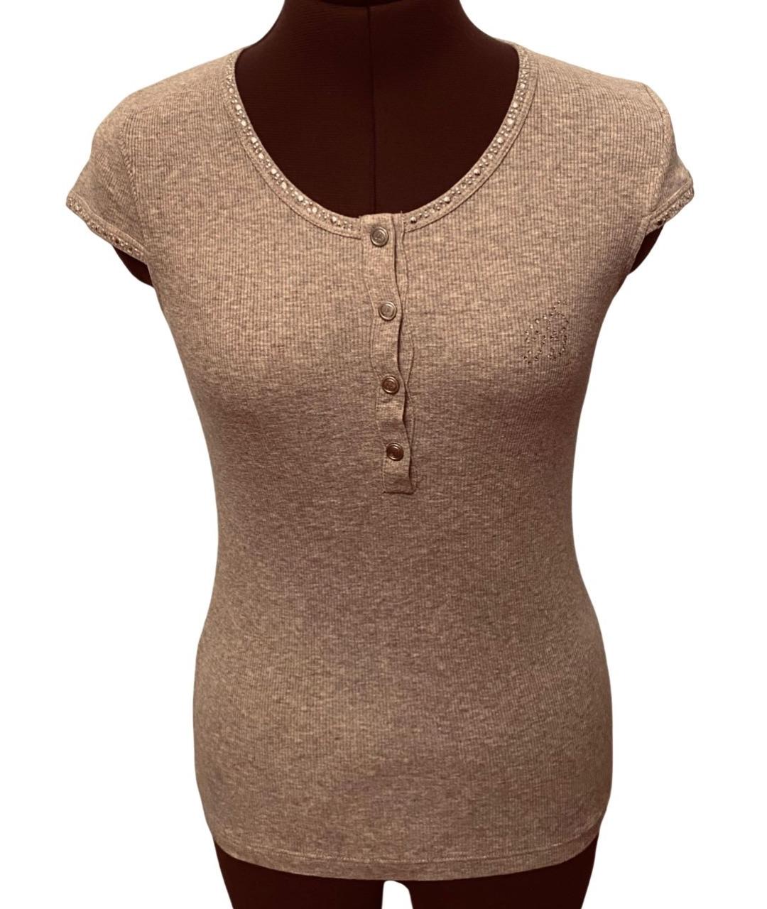 MISS BLUMARINE Серый хлопковый детская футболка / топ, фото 9