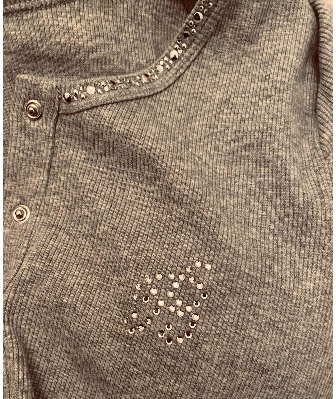 MISS BLUMARINE Серый хлопковый детская футболка / топ, фото 3