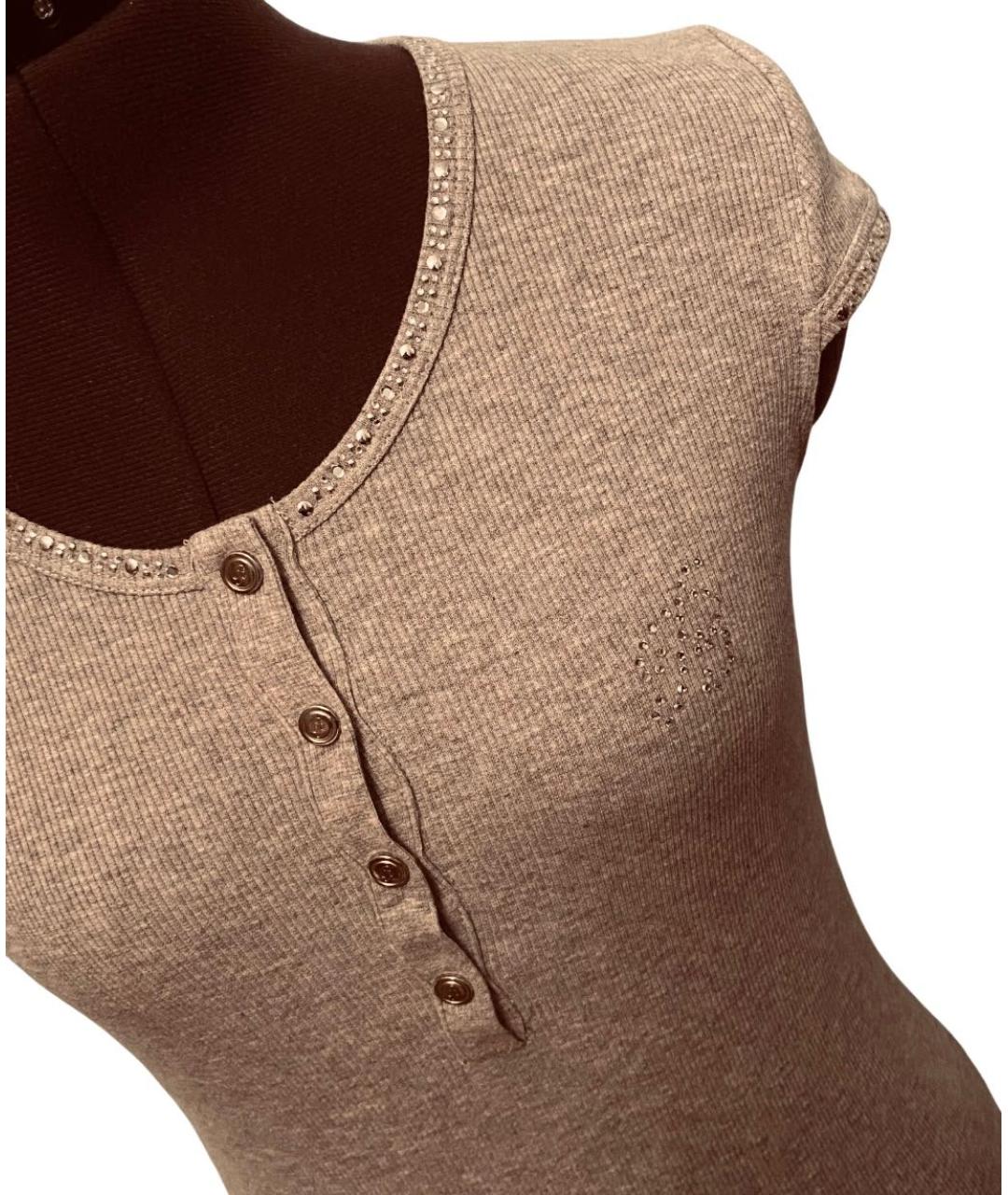 MISS BLUMARINE Серый хлопковый детская футболка / топ, фото 2