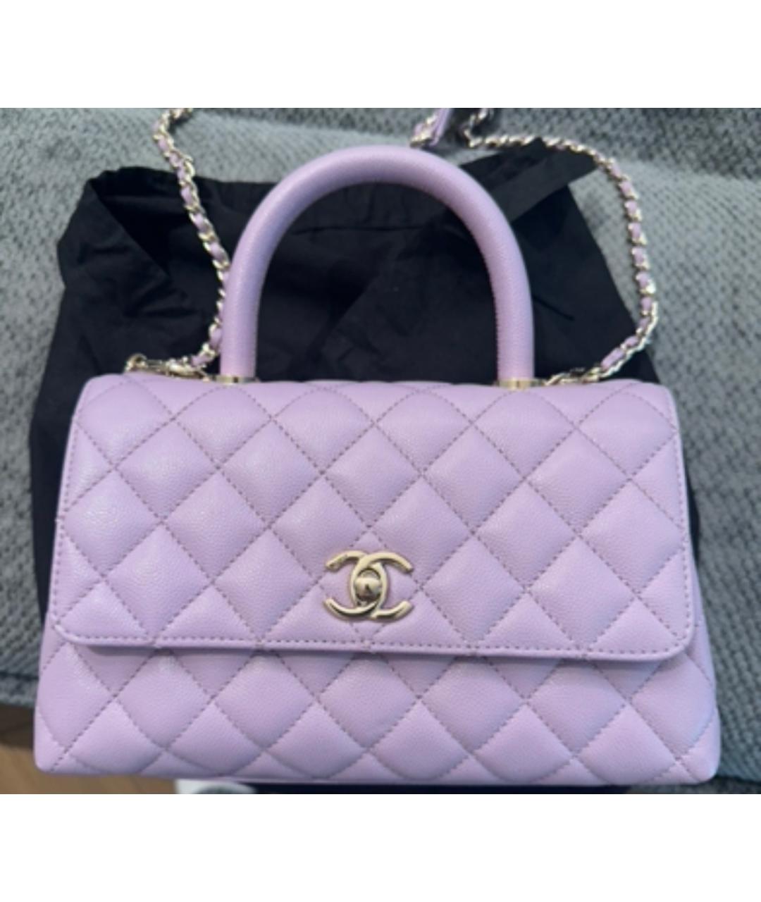 CHANEL Фиолетовая кожаная сумка через плечо, фото 4