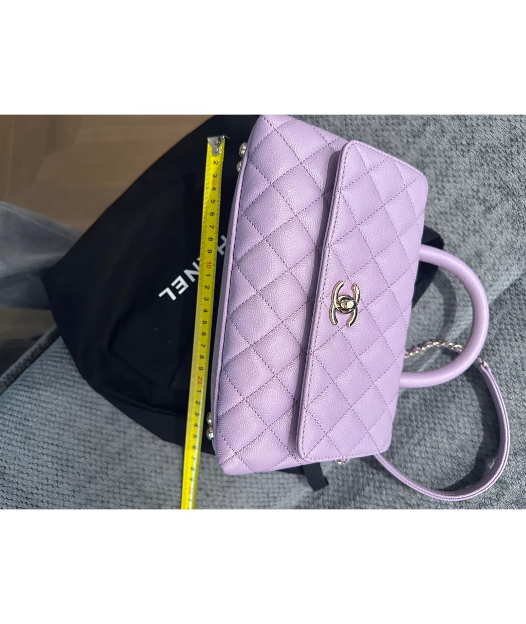 CHANEL Фиолетовая кожаная сумка через плечо, фото 3