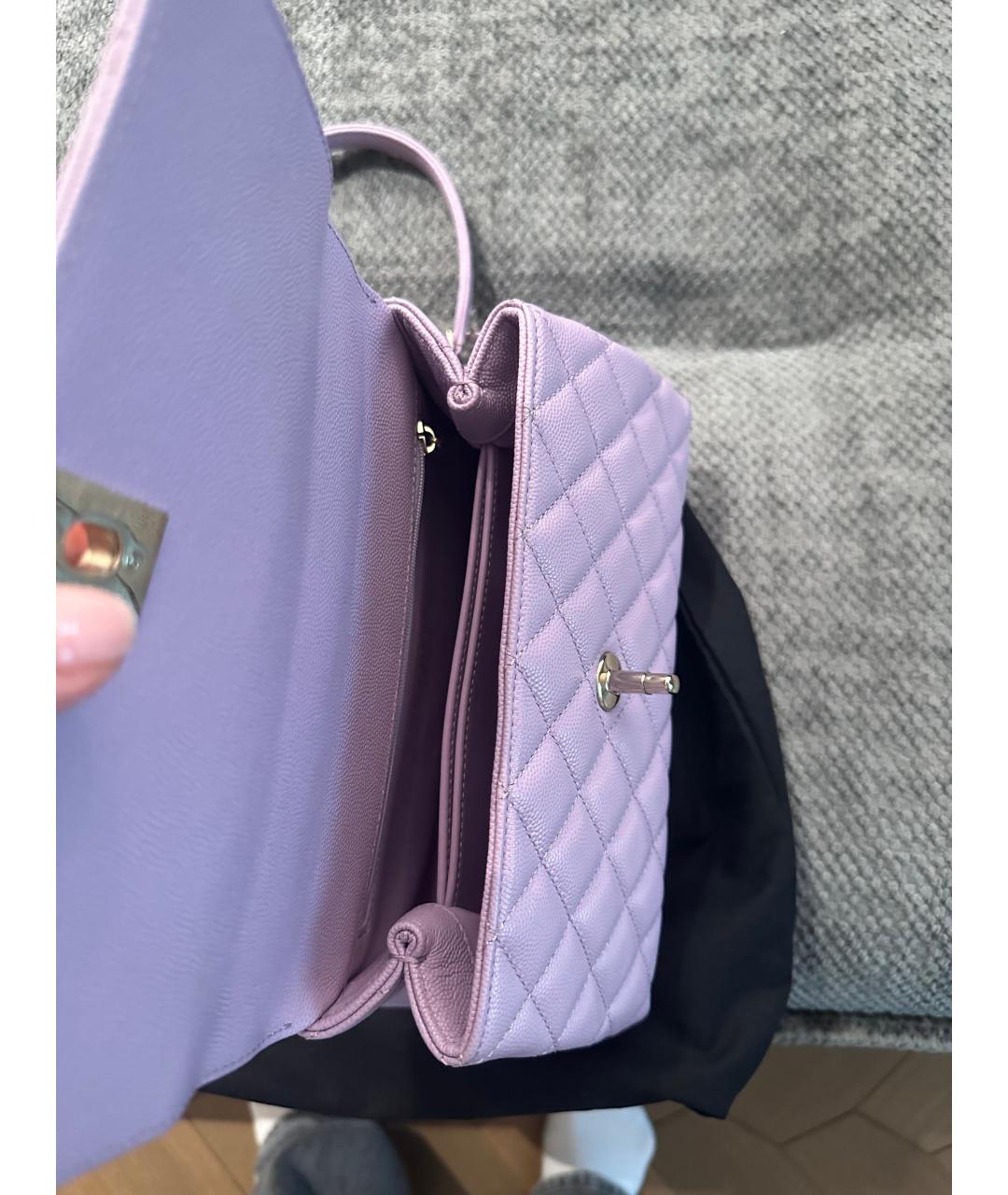 CHANEL Фиолетовая кожаная сумка через плечо, фото 2