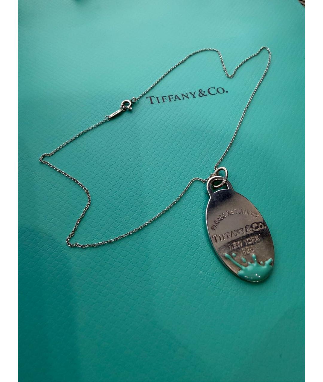 TIFFANY&CO Бирюзовое серебряное колье, фото 2