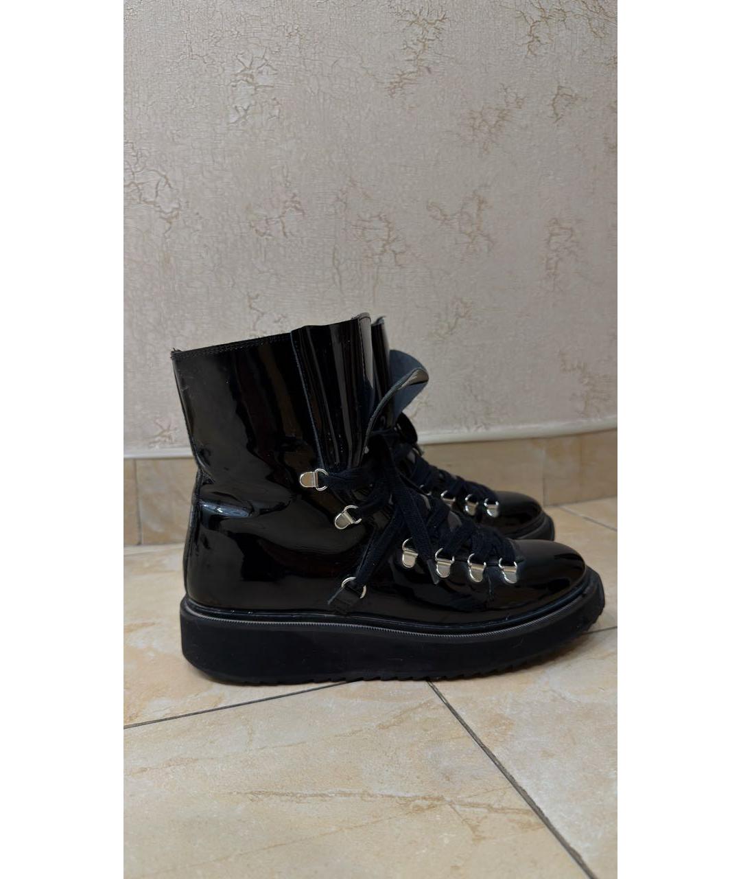 KENZO Черные ботинки из лакированной кожи, фото 5