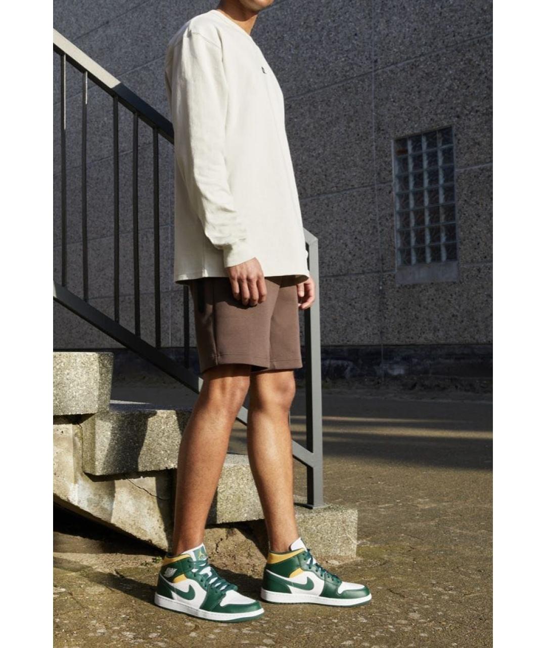 JORDAN Зеленые кожаные высокие кроссовки / кеды, фото 8