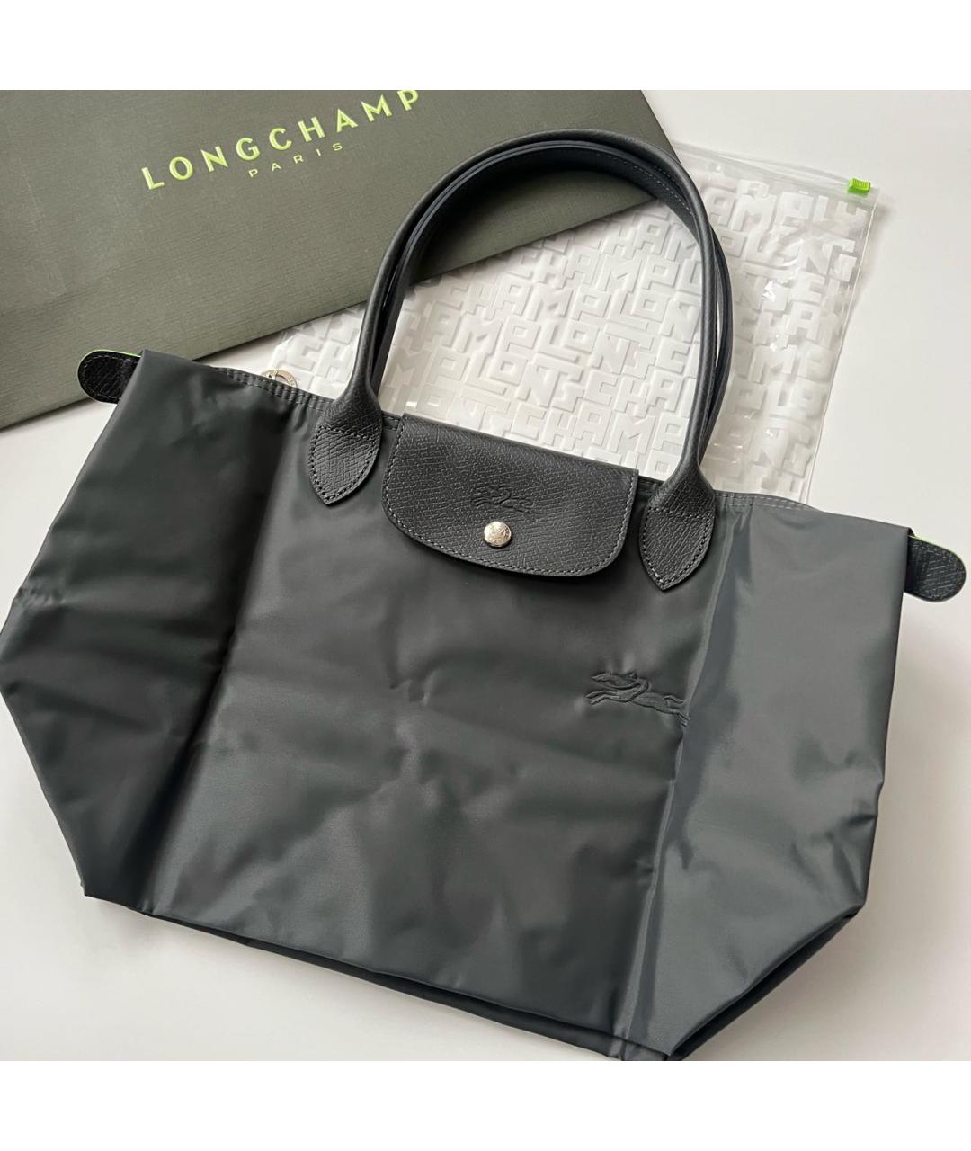 LONGCHAMP Серая сумка тоут, фото 5