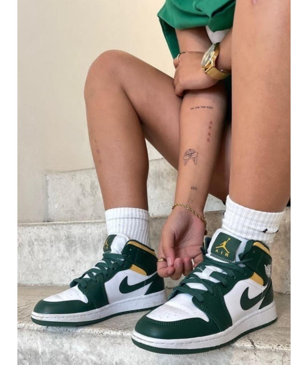 NIKE Зеленые высокие кроссовки / кеды, фото 8